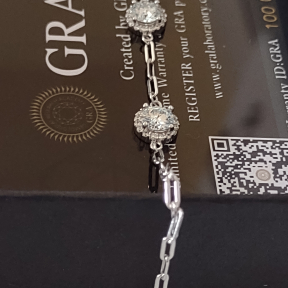 1 1/2 carat new  paper clip design positive testing diamond tennis bracelet